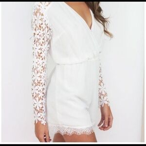 Flower Crochet Long sleeved Romper